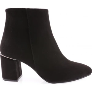 111-2164 Kadin Fermuarli Topuklu Kisa Bot