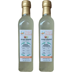 Doğal Bizden Doğal Elma Sirkesi Doğal Fermantasyon Yumuşak İçim Cam Şişe 2 x 500 ml