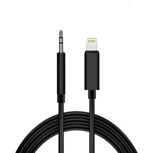 Lightning To 3.5mm Aux Ses Kablosu Çevirici Dönüştürücü Kablo 1 Metre - Siyah