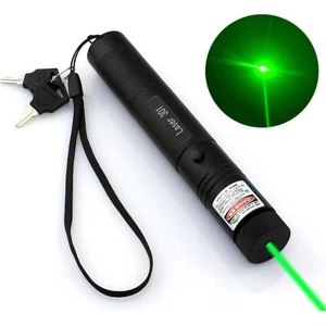 Şarjlı Anahtar Emniyetli Yeşil Lazer Pointer 1000MW Yüksek Güçlü Lazer Sunum Lazeri