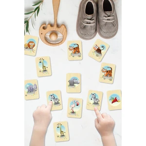 Saltan Art Hayvanları Öğreniyorum Ahşap Eşleştirme Kartları Hafıza Zeka Oyunu Ahşap Eğitici Puzzle Montessori, Waldorf, Reggio Emilia Modellerine Uygun