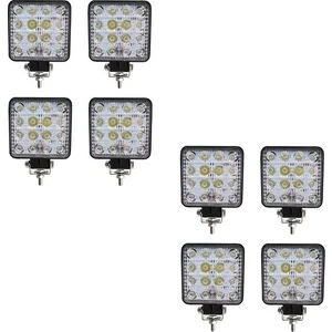 Off Road Beyaz Işık Sis Farı Lambası 16 LED Kare 12-24 V 8 Adet