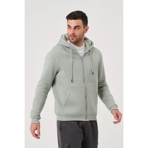 Unisex Fermuarlı Kanguru Cep 3 İplik Sweatshirt İçi Polar