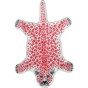 Rugs Modern Mira 922 Pembe Kaplan Figürlü Dokuma Taban Halı