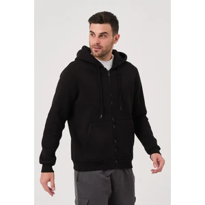 Unisex Fermuarlı Kanguru Cep 3 İplik Sweatshirt İçi Polar