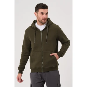 Unisex Fermuarlı Kanguru Cep 3 İplik Sweatshirt İçi Polar