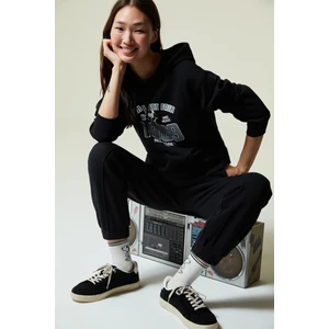 Siyah Crop Snoopy Sweatshirt