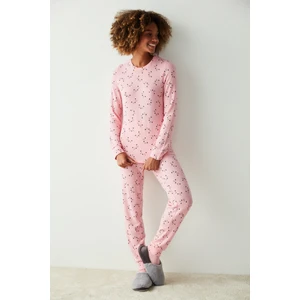 Pembe Desenli Pijama Takımı