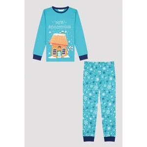 Su Yeşili Erkek Çocuk Snowtime Pijama Takımı