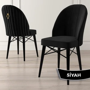 Concept Ritim Serisi, Siyah Gürgen Ayaklı, Babyface Ithal Kumaş Sandalye,1 Adet Gold Halkalı