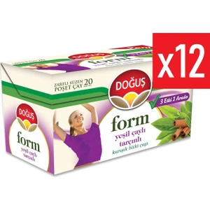 Form Yeşil Çaylı Tarçınlı Karışık Bitki Çayı 20'li Süzen Poşet 12 Adet