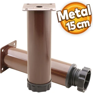 Mobilya Kanepe Baza Koltuk Metal Destek Yükseltici Ayağı Ayarlanabilir Kahverengi Ayakları 15 cm