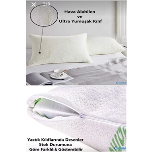 AY Home  2 Adet Ortopedik Vısco Yastık Boyun Fıtığıboyun Düzleşmesi Destekli Lüksortapedikyastık