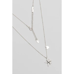 So CHIC Maia Aşk Yıldızı 18 Ayar Beyaz Altın Kaplama 47 cm Gümüş Kolye