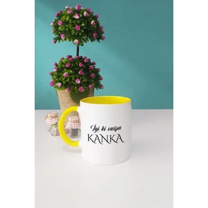 Iyi Ki Varsın Kanka Kankaya Hediye Kupa Bardak Sarı