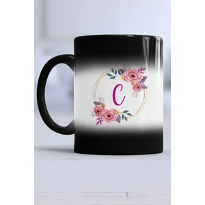 Çiçekli C Harfli Kupa Bardak Sihirli