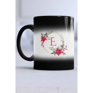 Çiçekli E Harfli Kupa Bardak Sihirli