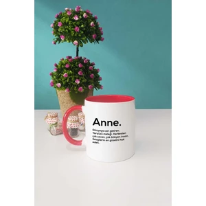 Anneler Günü Hediyesi Anne Kupa Bardak Kırmızı