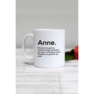 Anneler Günü Hediyesi Anne Kupa Bardak Beyaz