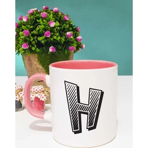 Harf Tasarımlı H Harfli Kupa Bardak Pembe