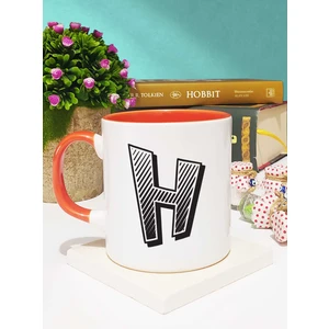 Harf Tasarımlı H Harfli Kupa Bardak Turuncu