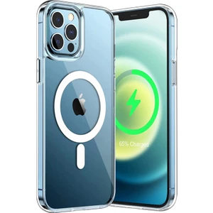 Caseworld Apple iPhone 12 Pro Kapak Magsafe Kablosuz Şarj Destekli Şeffaf Kılıf