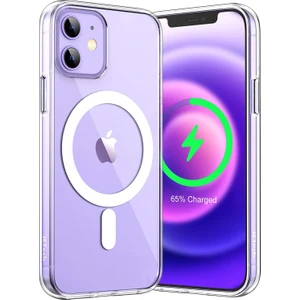 Kzy Apple iPhone 12 Kapak Magsafe Kablosuz Şarj Destekli Şeffaf Kılıf