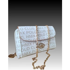 Hmx Polo Star Club Hmx Polo Açık Vizon Yazılı Telefon Bölmeli Askılı Kadın Deri Cüzdan Çanta