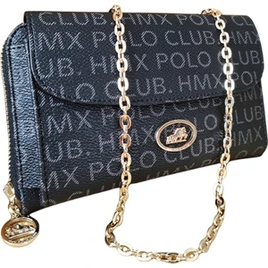 Hmx Polo Star Club Hmx Polo Açık Vizon Yazılı Telefon Bölmeli Askılı Kadın Deri Cüzdan Çanta