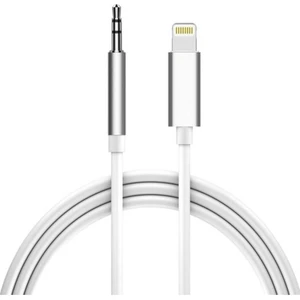 Lightning To 3.5mm Aux Ses Kablosu Çevirici Dönüştürücü Kablo 1 Metre - Beyaz