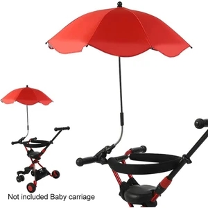 Bebek Arabası Için Ayrılabilir 360 Derece Ayarlanabilir 66 cm Şemsiye - Kırmızı