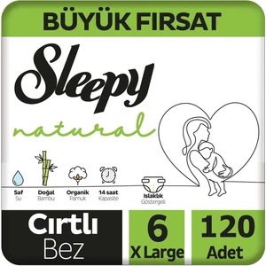 Natural Bebek Bezi Ikili Jumbo 6 Beden 40X3 (120 Adet)