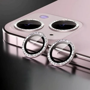 KVK Privacy Apple iPhone 13 / 13 Mini Uyumlu Pembe Swarovski Taşlı Kamera Lensi Koruyucu