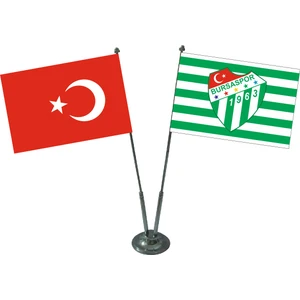 Jet Hızında Bursa Spor Traftar Tuğralı 2'li Masa Bayrağı Takımı
