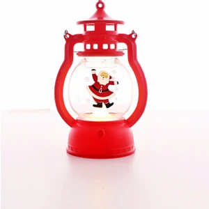 Hediye Filesi Noel Baba Temalı LED Mumlu Pilli Yılbaşı Kandili Kırmızı