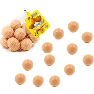Oyuncak Yumurta Fileli 12 Adet 6 cm Kahverengi