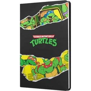 Ninja Turtles Sert Kapak Butik Defter Siyah Çizgili