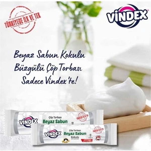 Beyaz Sabun Kokulu Büzgülü Çöp Torbası Orta Boy