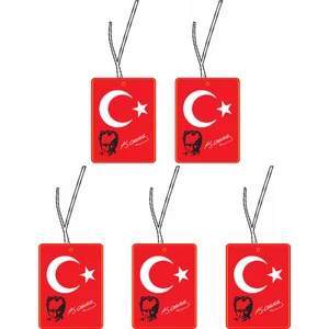 Jet Hızında 5'li Set Atatürk'lü Türk Bayrağı Özel Kesim Yoğun Esanslı Oto Kokusu