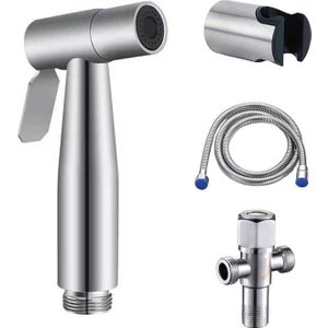 1.5 Mt Hortumlu Sprey Tabancalı Lavabo ve Tuvalet Musluğu 4 Parça Set
