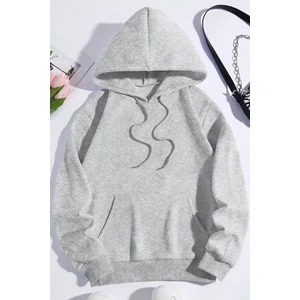 Unisex Pamuk Şardonlu Kapüşonlu Sweatshirt