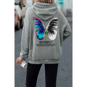 Unisex Butterfly Sırt Baskılı Sweatshirt