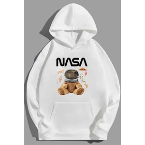 Unisex Nasa Bear Baskılı Sweatshirt