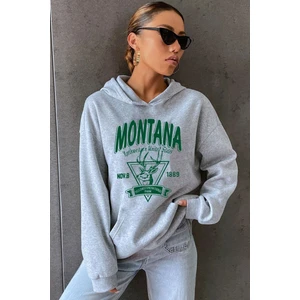 Unisex Montana Baskılı Sweatshirt
