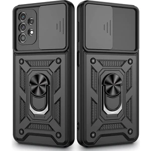 Samsung Galaxy A32 Kılıf Yüzüklü Standlı Kamera Korumalı Pars + Ekran Koruyucu