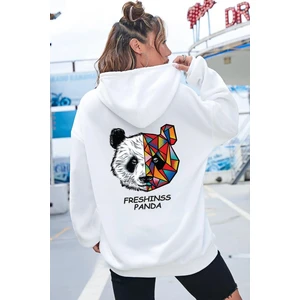 Unisex Panda Sırt Baskılı Sweatshirt