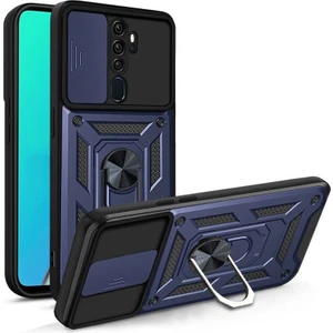 Oppo A5 2020 Kılıf Yüzüklü Standlı Kamera Korumalı Pars