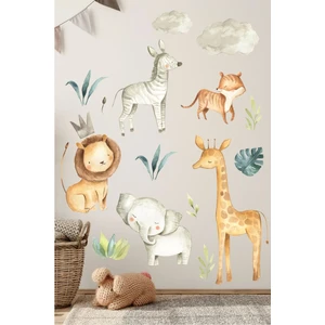Neşeli Günlerim Safari Hayvanları Duvar Sticker 50X70 cm