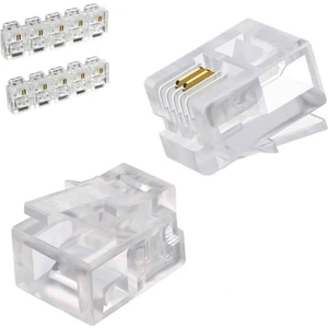 100 Adet RJ11 Konnektör Rj-11 Konnektör RJ11 Jack - Telefon Jackı - 6P2C - 2 Pinli
