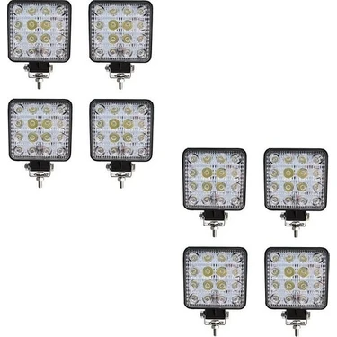 Hubstein Off Road Beyaz Işık Sis Farı Lambası 16 LED Kare 12-24 V 8